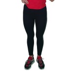 Sport leggings, black color, model with silver line